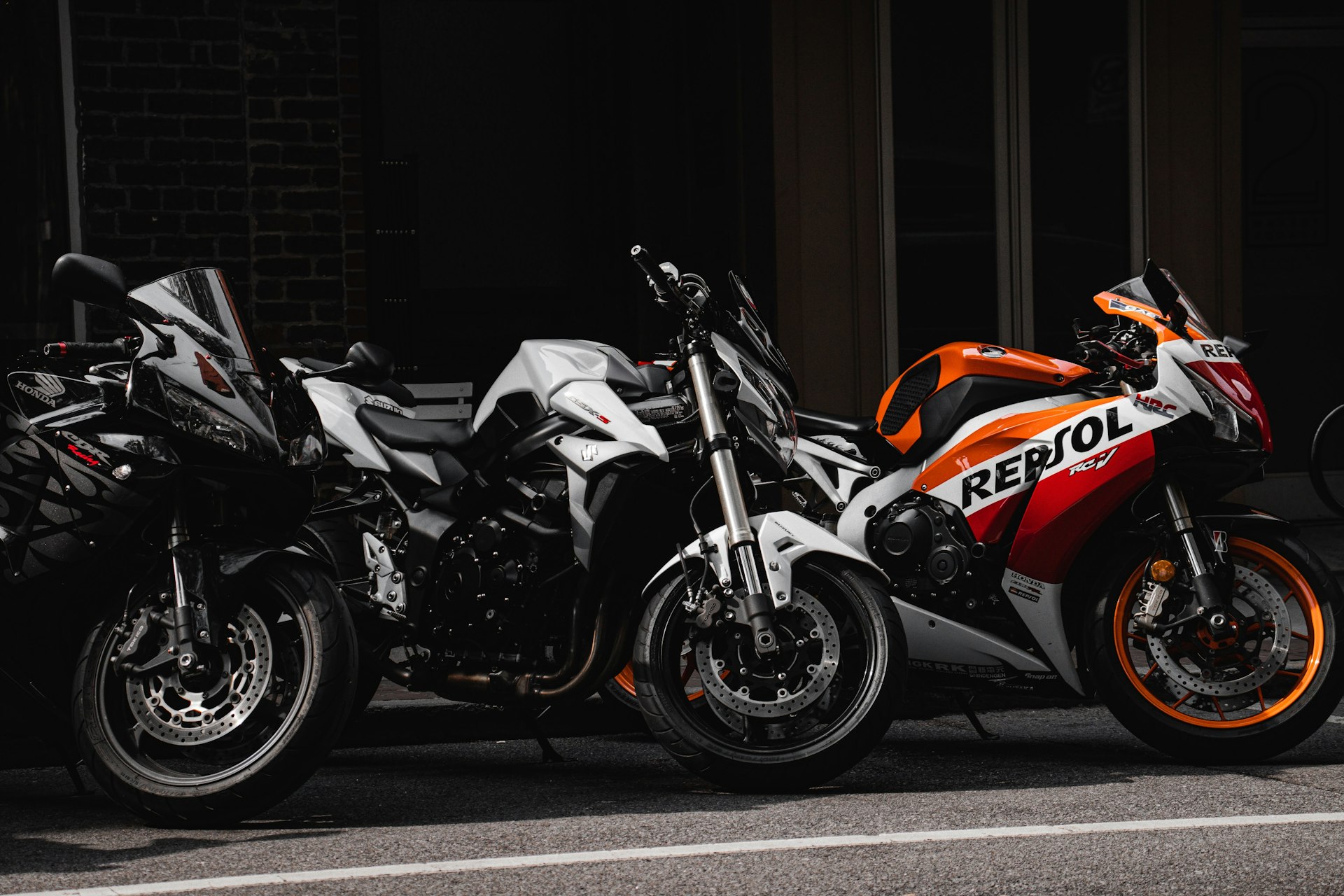 a couple of motorcycles parked next to each other
